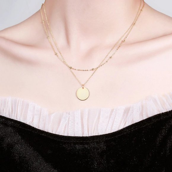 *NEW Gold/Sterling Silver Coin Layered Necklace - Picture 7 of 13